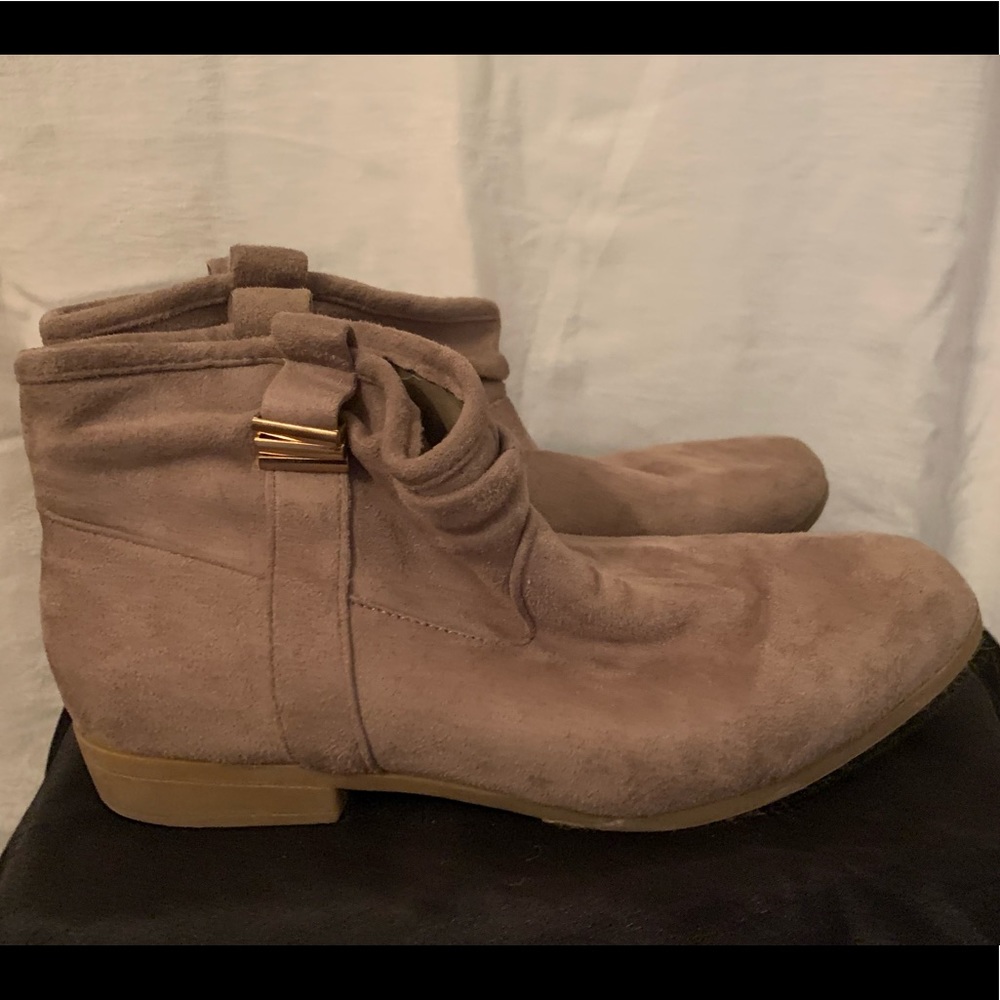 Tan suede booties